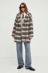 Пальто з домішкою вовни BA&SH перехідний oversize колір барвистий (3546562) Пальто з домішкою вовни BA&SH перехідний oversize колір барвистий (3546562)
