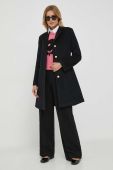 Вовняне пальто Lauren Ralph Lauren колір чорний перехідний