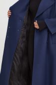 Вовняне пальто Patrizia Pepe колір синій перехідний oversize