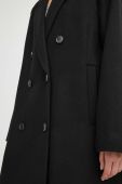 Вовняне пальто Gestuz колір чорний перехідний двобортний (3609613)