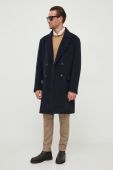 Вовняне пальто Liu Jo колір синій перехідний двобортний Вовняне пальто Liu Jo колір синій перехідний двобортний
