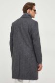 Пальто з домішкою вовни Sisley колір сірий перехідний двобортний Пальто з домішкою вовни Sisley колір сірий перехідний двобортний