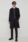 Вовняне пальто BOSS колір чорний перехідний двобортний (3683693) Вовняне пальто BOSS колір чорний перехідний двобортний (3683693)