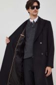 Вовняне пальто BOSS колір чорний перехідний двобортний (3683693) Вовняне пальто BOSS колір чорний перехідний двобортний (3683693)