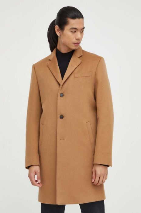 Вовняне пальто Tiger Of Sweden колір коричневий перехідний Вовняне пальто Tiger Of Sweden колір коричневий перехідний