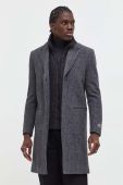 Вовняне пальто Superdry колір сірий перехідний