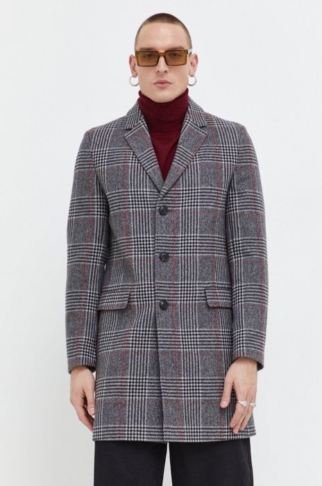 Вовняне пальто HUGO колір сірий перехідний Вовняне пальто HUGO колір сірий перехідний