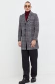 Вовняне пальто HUGO колір сірий перехідний Вовняне пальто HUGO колір сірий перехідний