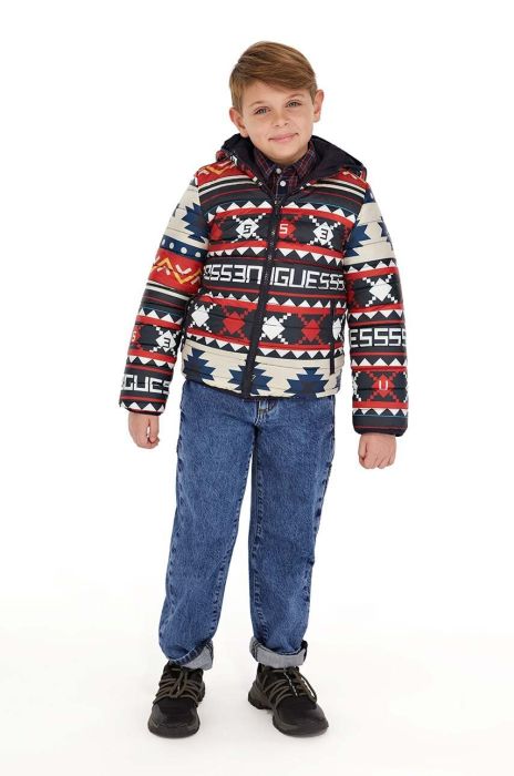 Дитяча двостороння куртка Guess колір синій (3613981) Дитяча двостороння куртка Guess колір синій (3613981)