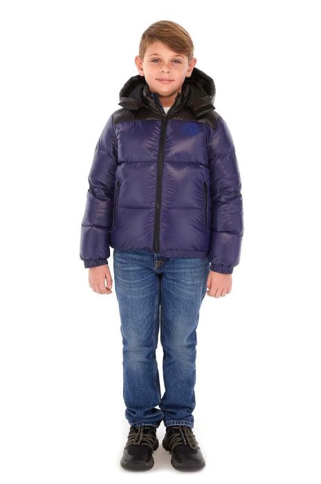 Дитяча пухова куртка Guess колір блакитний Дитяча пухова куртка Guess колір блакитний