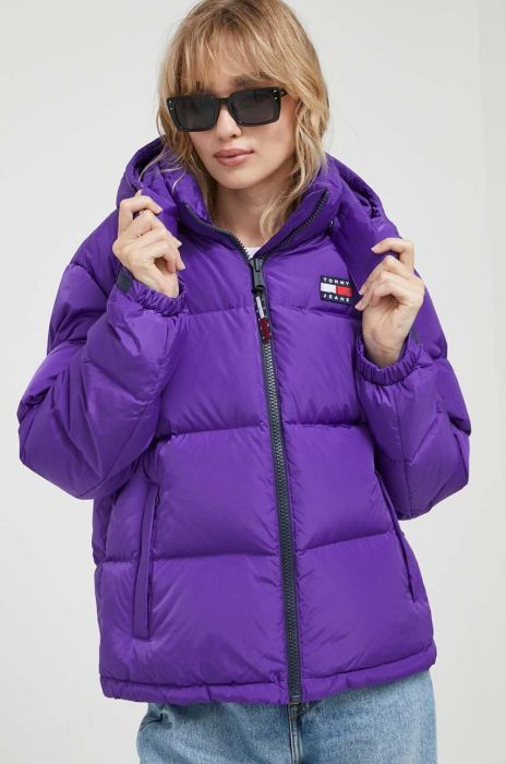Пухова куртка Tommy Jeans жіноча колір фіолетовий зимова (3374842) Пухова куртка Tommy Jeans жіноча колір фіолетовий зимова (3374842)