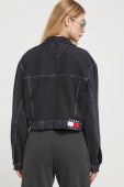 Джинсова куртка Tommy Jeans жіноча колір чорний перехідна oversize (3602059)