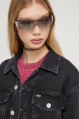 Джинсова куртка Tommy Jeans жіноча колір чорний перехідна oversize (3602059)