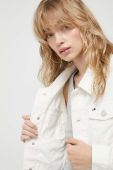 Вельветова куртка Tommy Jeans колір білий перехідна