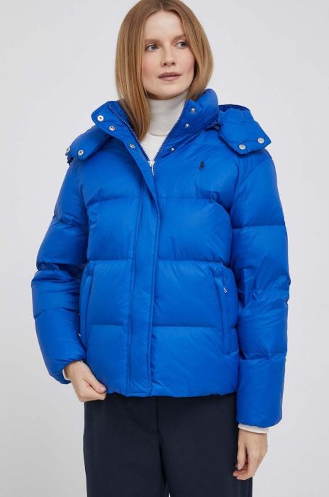 Пухова куртка Polo Ralph Lauren жіноча зимова колір блакитний Пухова куртка Polo Ralph Lauren жіноча зимова колір блакитний