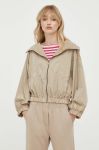 Куртка Weekend Max Mara жіноча колір бежевий перехідна Куртка Weekend Max Mara жіноча колір бежевий перехідна