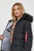 Куртка Alpha Industries Hooded Puffer Wmn жіноча колір чорний зимова Куртка Alpha Industries Hooded Puffer Wmn жіноча колір чорний зимова