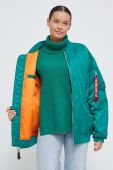Куртка-бомбер Alpha Industries MA-1 Core Wmn жіночий колір зелений перехідна