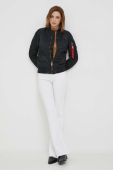 Куртка-бомбер Alpha Industries MA-1 VF 59 Wmn жіночий колір чорний перехідна Куртка-бомбер Alpha Industries MA-1 VF 59 Wmn жіночий колір чорний перехідна