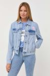 Джинсова куртка Karl Lagerfeld жіноча перехідна колір блакитний Джинсова куртка Karl Lagerfeld жіноча перехідна колір блакитний