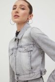 Джинсова куртка Patrizia Pepe жіноча колір сірий перехідна Джинсова куртка Patrizia Pepe жіноча колір сірий перехідна