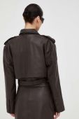 Шкіряна куртка Gestuz жіноча колір коричневий перехідна (3533375) Шкіряна куртка Gestuz жіноча колір коричневий перехідна (3533375)
