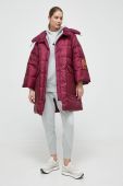 Пухова куртка The North Face жіноча колір бордовий зимова oversize