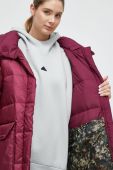 Пухова куртка The North Face жіноча колір бордовий зимова oversize
