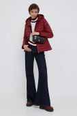 Пухова куртка Tommy Hilfiger жіноча колір бордовий перехідна Пухова куртка Tommy Hilfiger жіноча колір бордовий перехідна