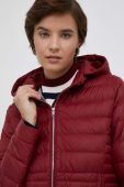 Пухова куртка Tommy Hilfiger жіноча колір бордовий перехідна Пухова куртка Tommy Hilfiger жіноча колір бордовий перехідна