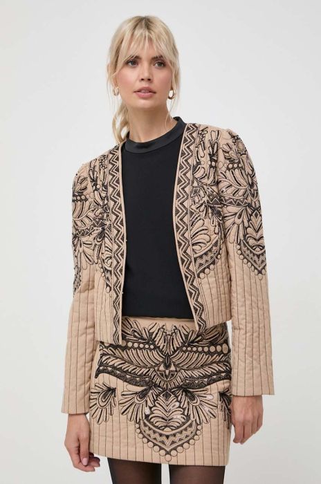 Піджак з домішкою льону Twinset колір бежевий однобортний (3617681) Піджак з домішкою льону Twinset колір бежевий однобортний (3617681)