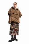 Дитяча куртка Desigual жіноча колір коричневий перехідна oversize Дитяча куртка Desigual жіноча колір коричневий перехідна oversize