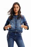 Джинсова куртка Desigual жіноча перехідна колір блакитний (3485863) Джинсова куртка Desigual жіноча перехідна колір блакитний (3485863)