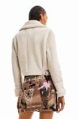 Куртка Desigual 23WWEW05 WOMAN WOVEN PU COAT жіноча колір бежевий перехідна