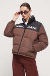 Двостороння куртка Karl Kani жіноча колір коричневий зимова Двостороння куртка Karl Kani жіноча колір коричневий зимова