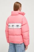 Пухова куртка Chiara Ferragni жіноча колір рожевий зимова