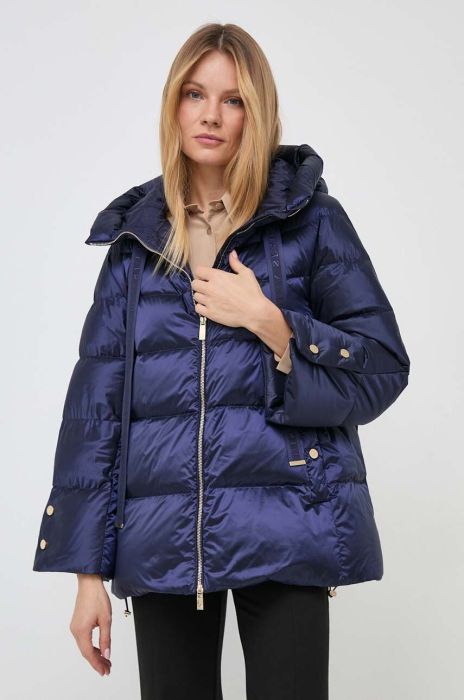 Пухова куртка Luisa Spagnoli жіноча колір синій зимова oversize Пухова куртка Luisa Spagnoli жіноча колір синій зимова oversize
