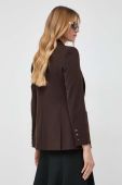 Піджак з домішкою вовни Luisa Spagnoli колір коричневий однобортний однотонна