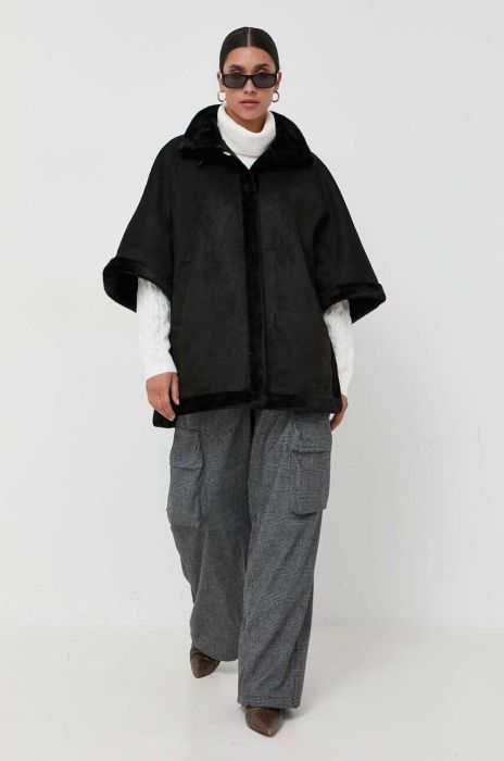 Пончо Luisa Spagnoli жіночий колір чорний перехідна Пончо Luisa Spagnoli жіночий колір чорний перехідна