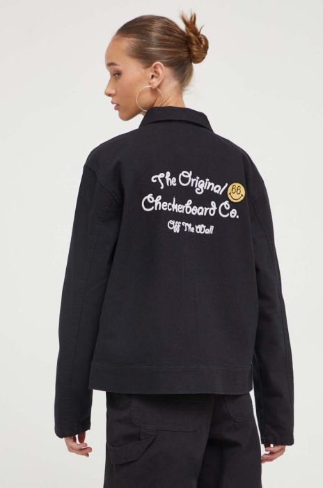 Бавовняна куртка Vans колір чорний перехідна Бавовняна куртка Vans колір чорний перехідна