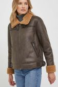 Куртка Pepe Jeans жіноча колір коричневий перехідна Куртка Pepe Jeans жіноча колір коричневий перехідна