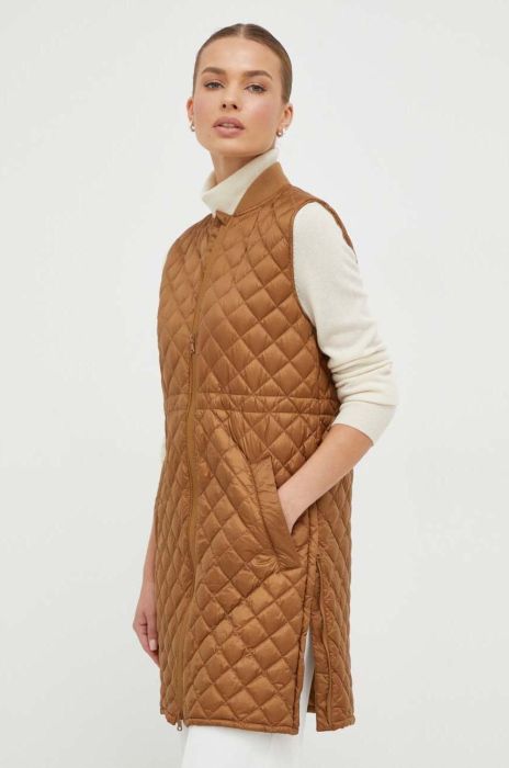 Безрукавка Max Mara Leisure жіночий колір коричневий перехідний Безрукавка Max Mara Leisure жіночий колір коричневий перехідний