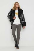 Куртка United Colors of Benetton жіноча колір чорний перехідна oversize (3678769) Куртка United Colors of Benetton жіноча колір чорний перехідна oversize (3678769)