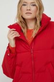 Пухова куртка United Colors of Benetton жіноча колір червоний зимова