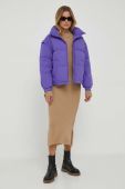 Пухова куртка United Colors of Benetton жіноча колір фіолетовий зимова oversize Пухова куртка United Colors of Benetton жіноча колір фіолетовий зимова oversize