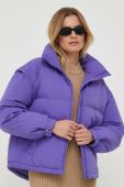 Пухова куртка United Colors of Benetton жіноча колір фіолетовий зимова oversize Пухова куртка United Colors of Benetton жіноча колір фіолетовий зимова oversize
