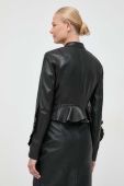 Шкіряна куртка Pinko жіноча колір чорний перехідна (3588420) Шкіряна куртка Pinko жіноча колір чорний перехідна (3588420)