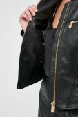 Шкіряна куртка Pinko жіноча колір чорний перехідна (3588420) Шкіряна куртка Pinko жіноча колір чорний перехідна (3588420)