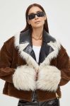 Куртка Pinko жіноча колір коричневий перехідна oversize Куртка Pinko жіноча колір коричневий перехідна oversize
