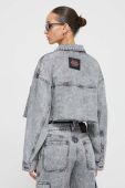 Джинсова куртка HUGO x Bella Poarch жіноча колір сірий перехідна oversize